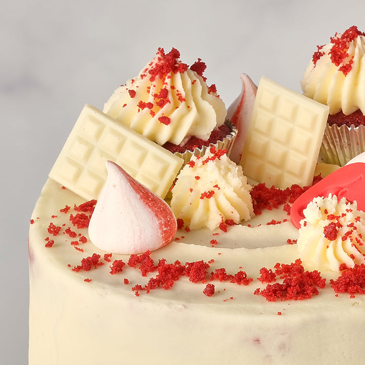 Fancy Red Velvet 2 Tier Cake