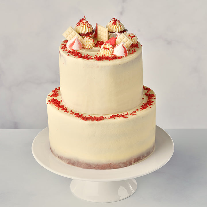Fancy Red Velvet 2 Tier Cake