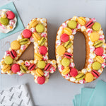 Lemon Macaron Number Cake