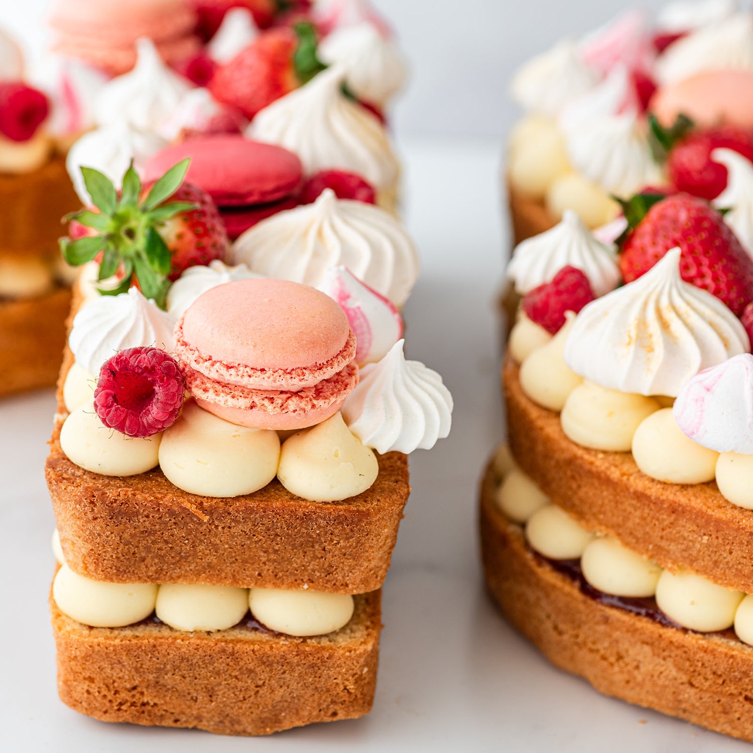 Vanilla and Raspberry Number Cake