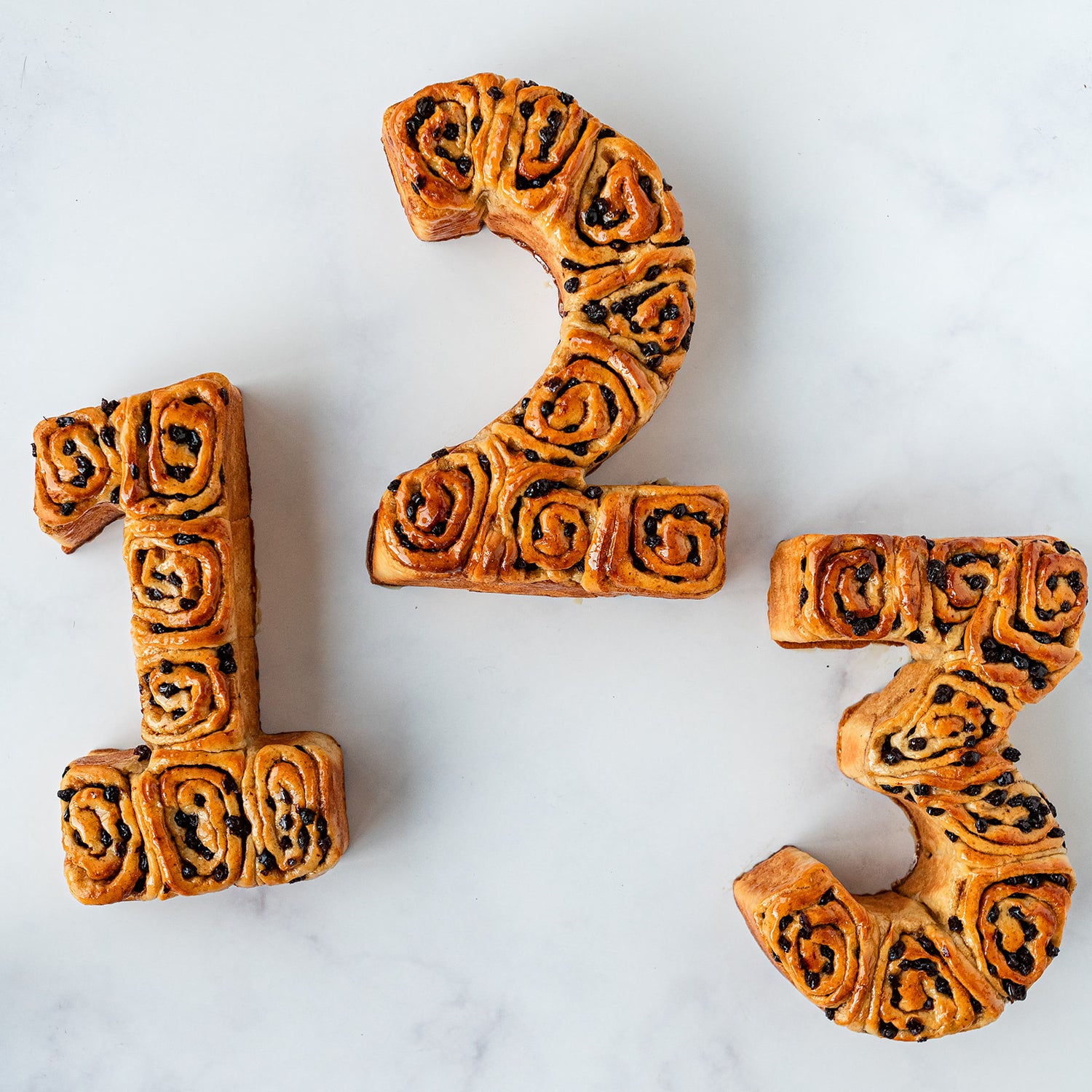 Chelsea Bun Number Cake