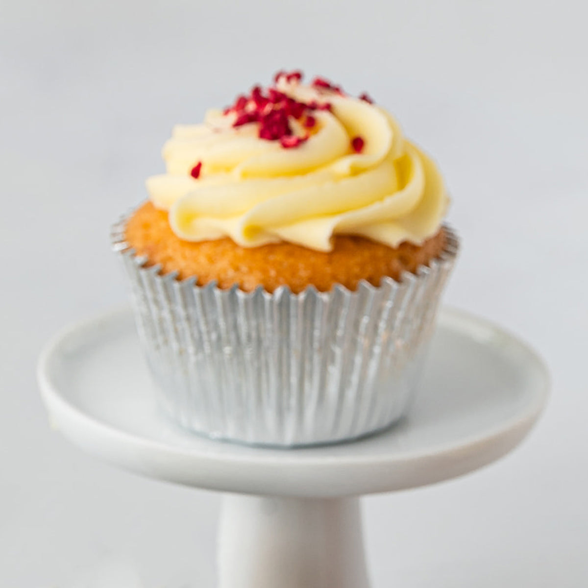 Vanilla and raspberry cupcake