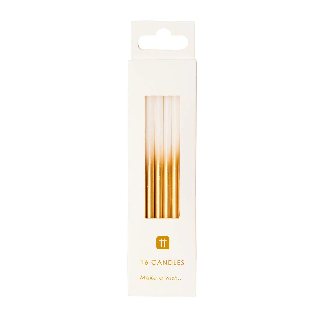 Gold Ombre Candles (Pack of 16)