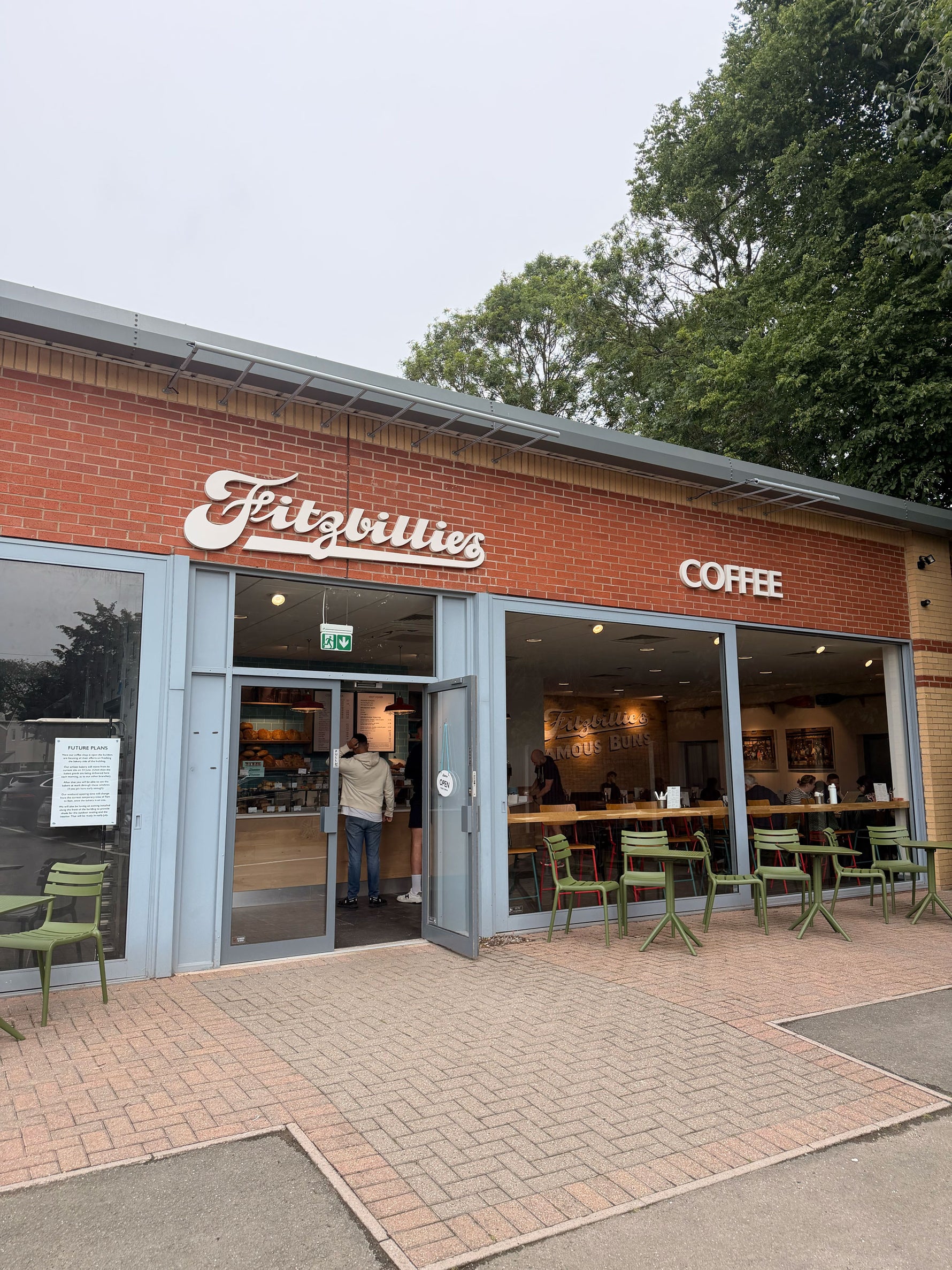 Exterior of Fitzbillies Harston coffee shop and bakery